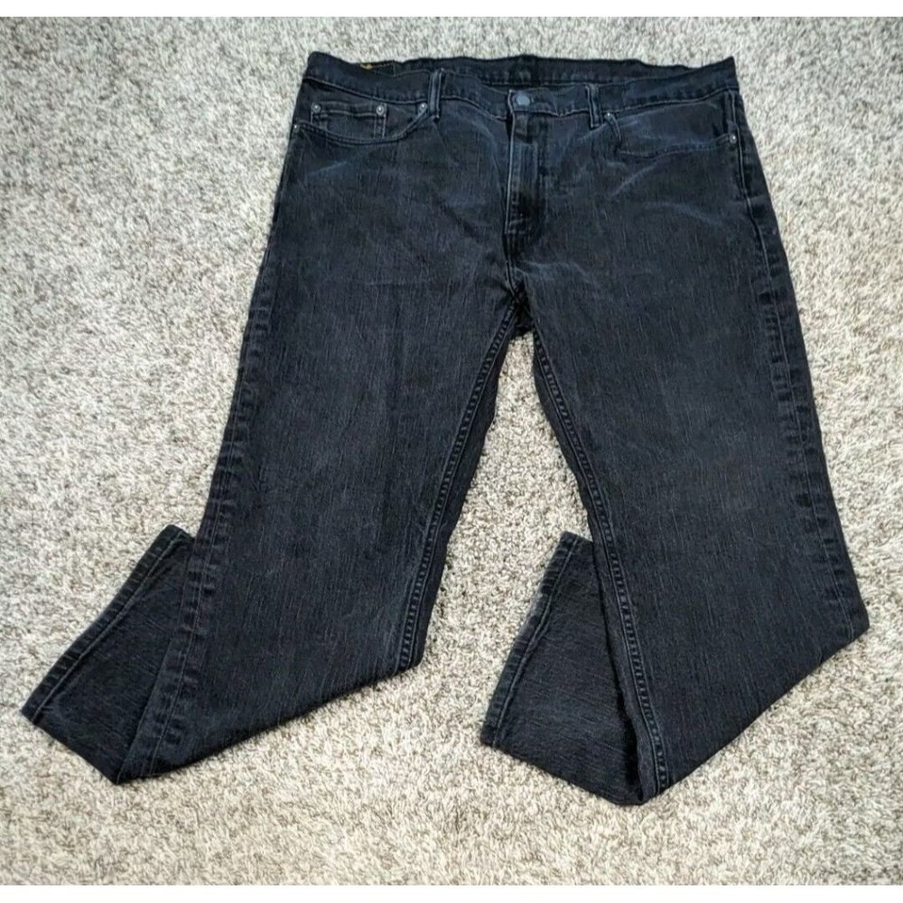 Levis 559 Jeans Mens 40 x 30 40 X 28.5 Actual Black Relaxed Fit Straight Stretch